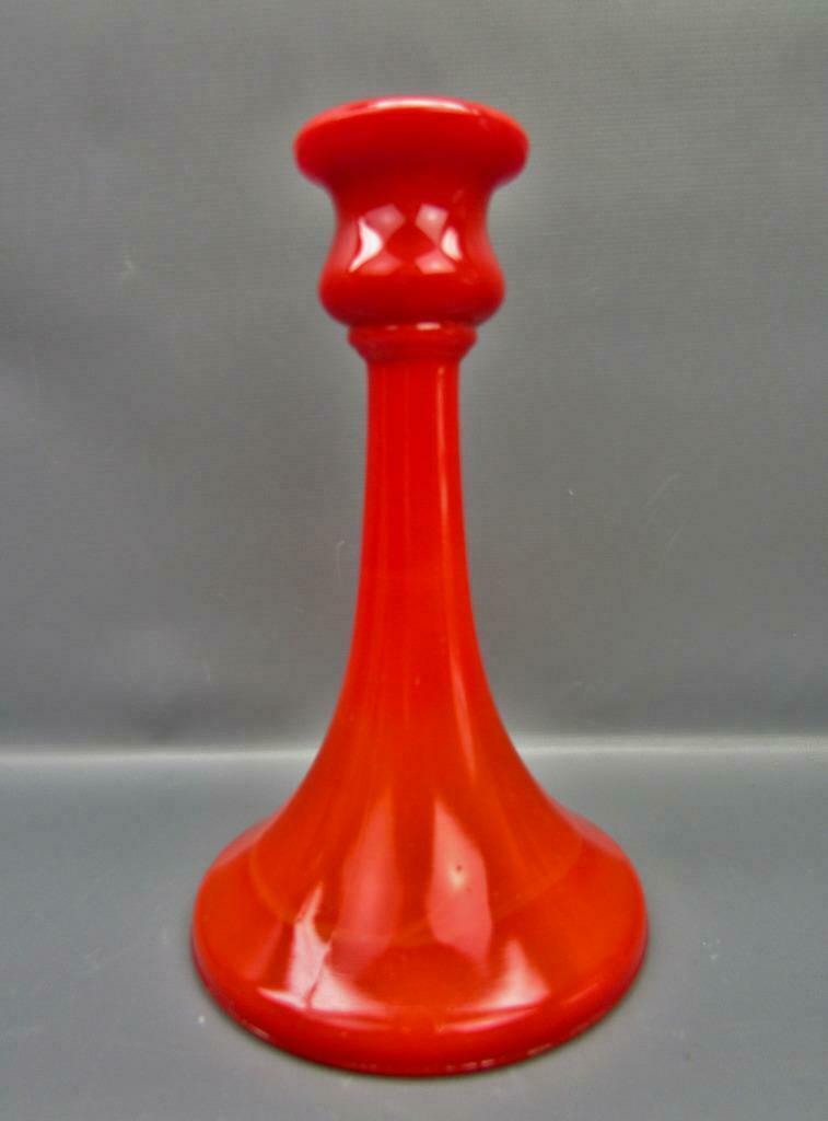 6765 Northwood Rainbow Line #719 Chinese Coral 6½" Candle Holder