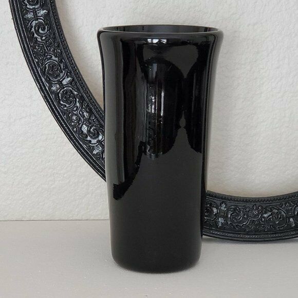 Vintage Black Milk Glass Vase