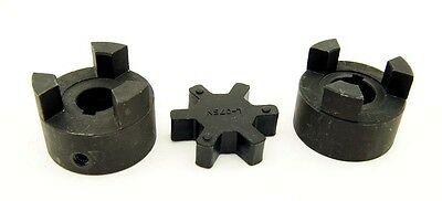 1/2" To 7/8" L075 Flexible 3-piece L-jaw Coupling Set & Buna-n Nbr Rubber Spider