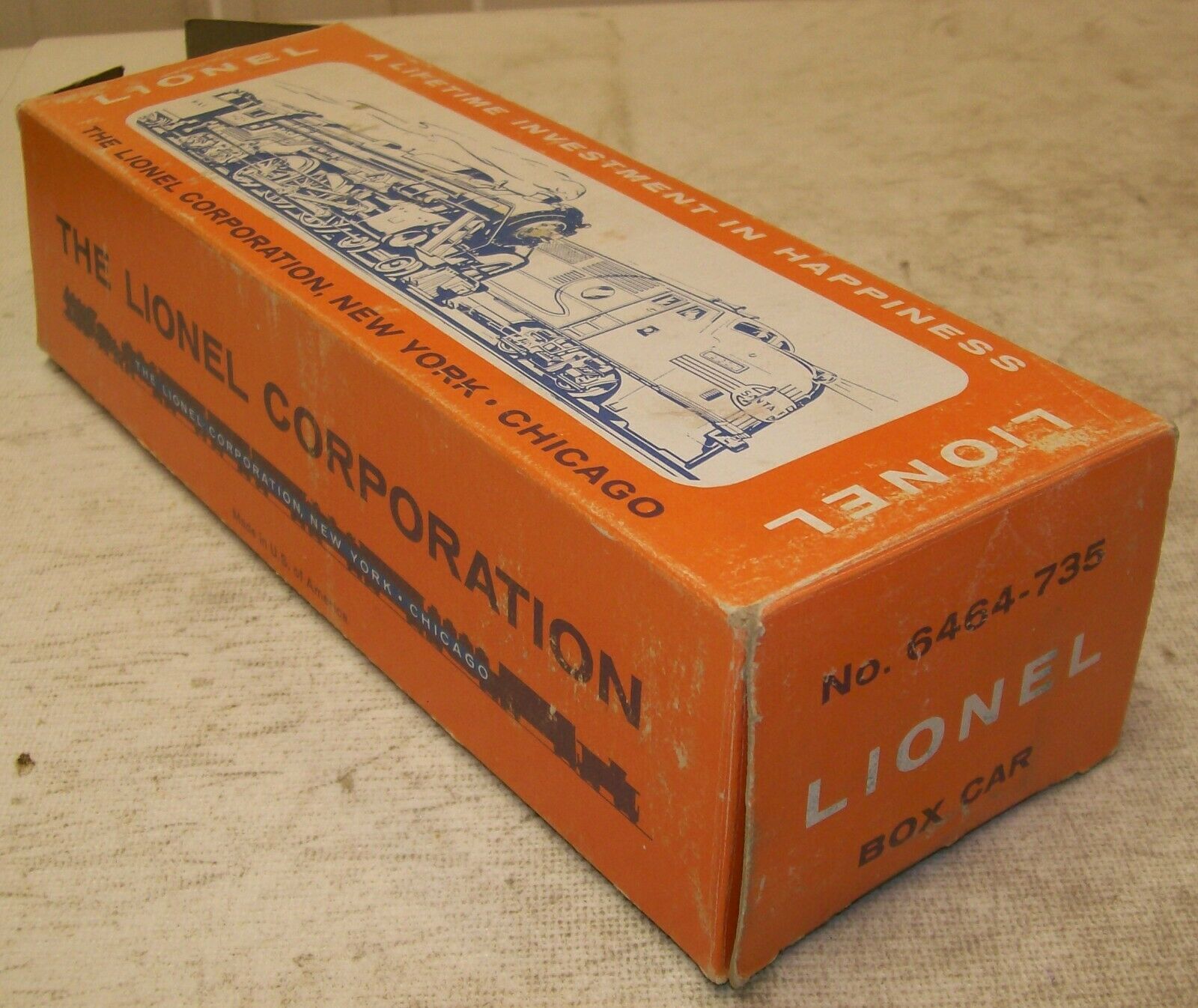 Lionel Postwar 6464-735 Nh Box Car Original #6464-736 Or. Pic. Box Only ~ Vg