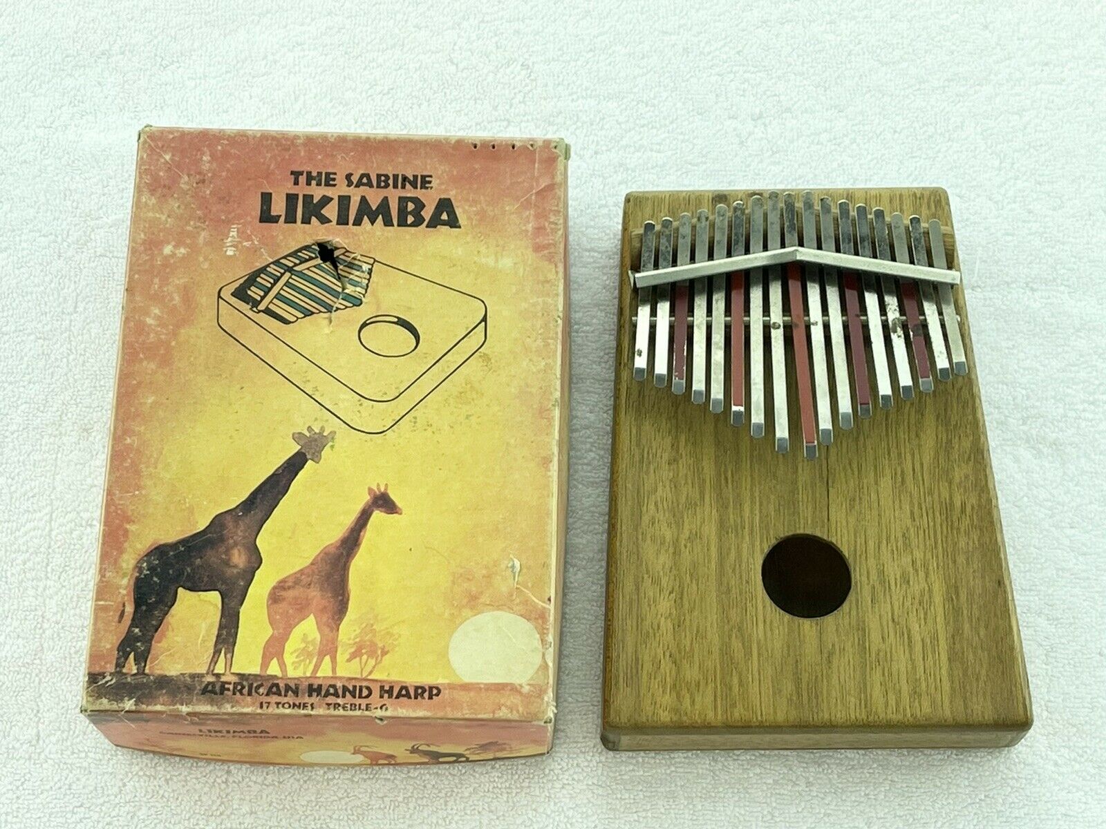 The Sabine Likimba African Hand Harp Original Box 17 Tunes Treble G