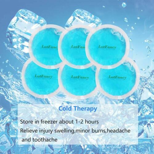 6pcs Small Round Ice Gel Pack Hot Cold Therapy Heating Cooling Cloth Backing Kit