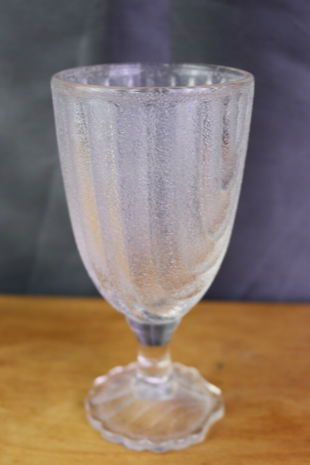 Anchor Hocking Shell Iced Tea Glass (es) Scallop Foot Textured  6 "